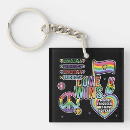 Tag des Stolzes. Liebe gewinnt. Ich bin que und ha Schlüsselanhänger