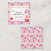 Tag des süßen Cupcake Valentinstag für Kinder Mitteilungskarte (Vorne/Hinten)