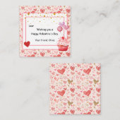 Tag des süßen Cupcake Valentinstag für Kinder Mitteilungskarte (Vorne/Hinten)