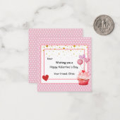 Tag des süßen Cupcake Valentinstag für Kinder Mitteilungskarte (Vorderseite/Rückseite Beispiel)