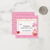 Tag des süßen Cupcake Valentinstag für Kinder Mitteilungskarte (Vorderseite/Rückseite Beispiel)