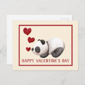Tag des süßen Panda & Herzens Postkarte (Vorne/Hinten)