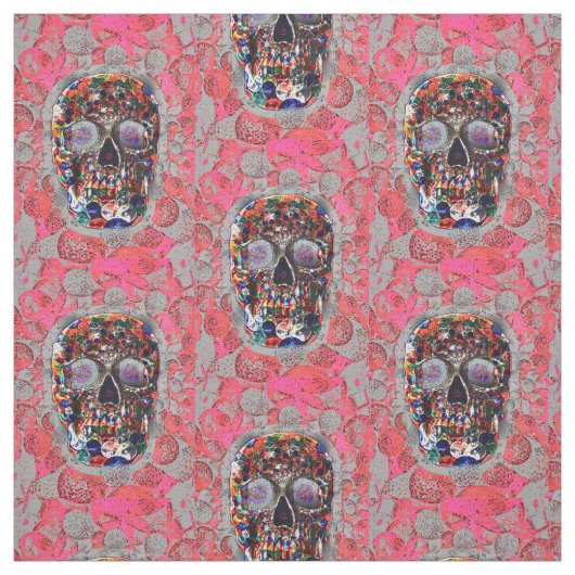 Tag des tote Schädel-rosa Ballon-Musters Stoff (Muster)