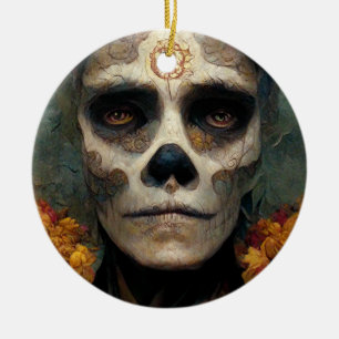 Tag des Toten 3 Fantasieschädels Keramik Ornament