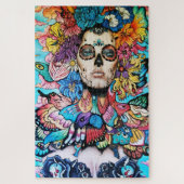 Tag des Toten Blumenschädels Puzzle (Vertikal)