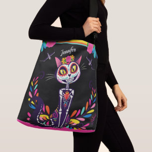 Tag des Toten bunten Sugarcat Sugarcat Sugarbird s Tragetaschen Mit Langen Trägern
