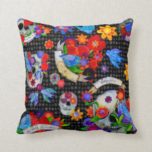 Tag des toten Calaveras und Herz-Kissens Kissen