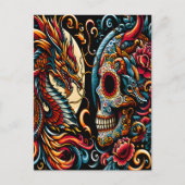 Tag des Toten Drachen und Schädels Postkarte (Vorderseite)