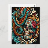 Tag des Toten Drachen und Schädels Postkarte (Vorne/Hinten)