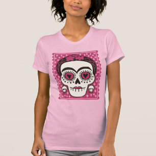 Tag des Toten Frida Kahlo Sugar Skull T - Shirt