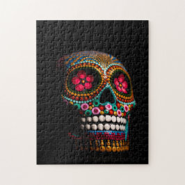 Tag des Toten Halloween Niedlicher bemalter Schäde Puzzle