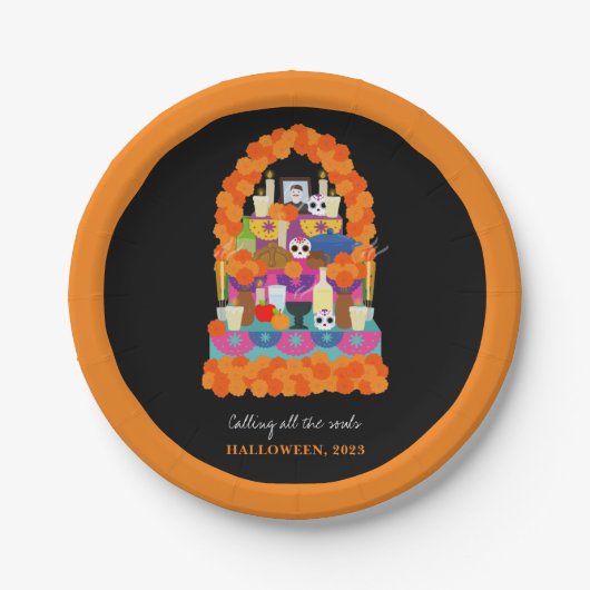 Tag des toten Halloween-Party Pappteller (Vorderseite)