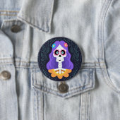 Tag des Toten Halloween Sugar Skull Button (Beispiel)