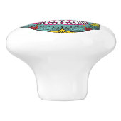 Tag des toten hellen Schädels Keramikknauf (Seitenansicht)