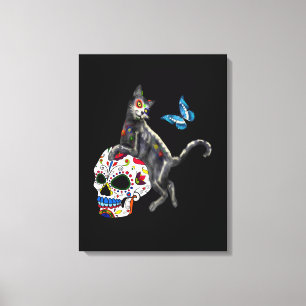 Tag des Toten Katzenzuckers und Schmetterlings Leinwanddruck