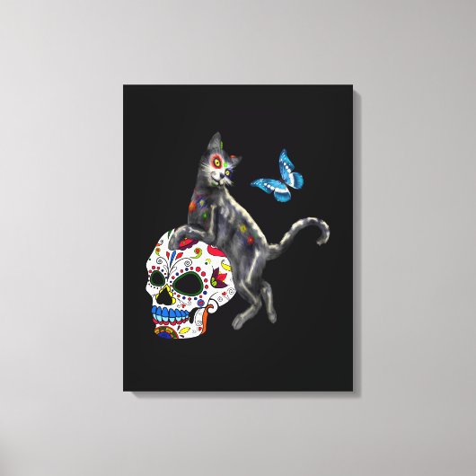 Tag des Toten Katzenzuckers und Schmetterlings Leinwanddruck (Vorderseite)