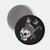 Tag des Toten Katzenzuckers und Schmetterlings Magnet (Vorderseite/Rückseite)