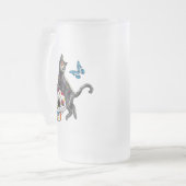 Tag des Toten Katzenzuckers und Schmetterlings Mattglas Bierglas (Vorderseite Links)