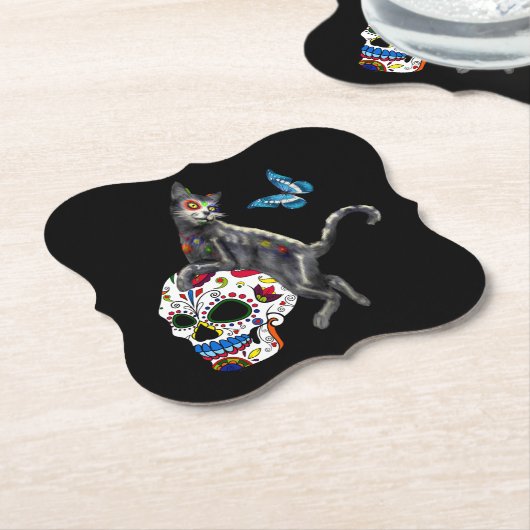 Tag des Toten Katzenzuckers und Schmetterlings Untersetzer (angewinkelt)