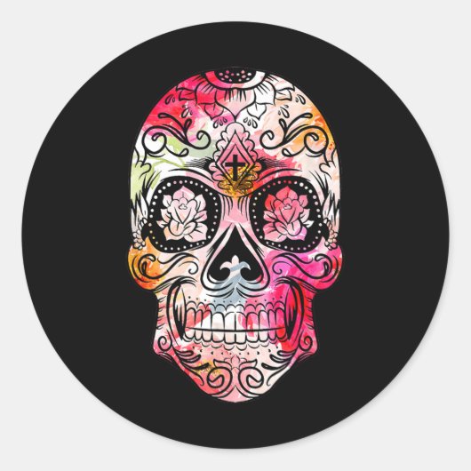 Tag des Toten Kostüms G, Blume Runder Aufkleber (Vorderseite)