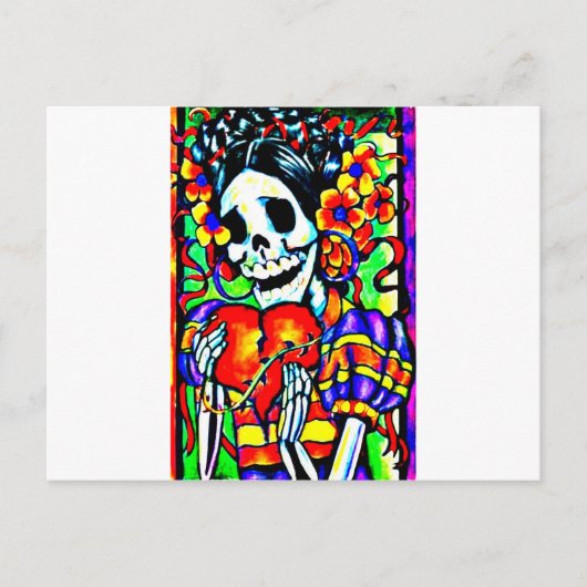 Tag des toten La Calavera Catrina Postkarte (Vorderseite)
