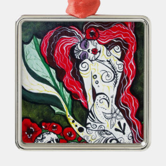 Tag des toten Meerjungfrau HERZENS Ornament Aus Metall
