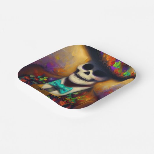 Tag des Toten Menschen 4 Pappteller (Gewinkelt)