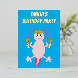 Tag des Toten Mexikanischen Axolotl Custom Party Folieneinladung