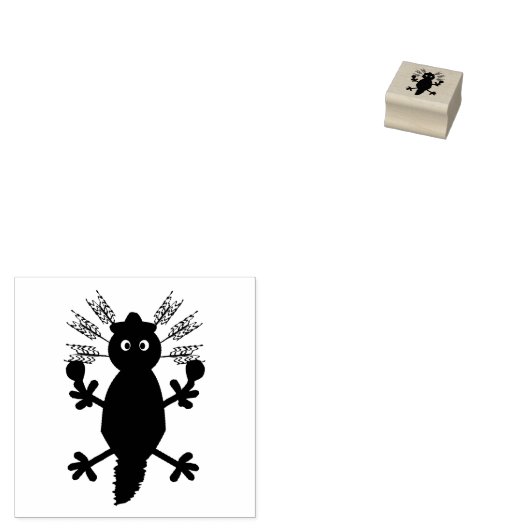 Tag des Toten Mexikanischen Axolotl Gummistempel (Stempel)
