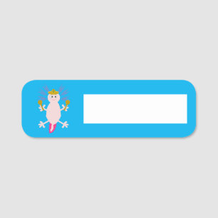 Tag des Toten Mexikanischen Axolotl Namensschild