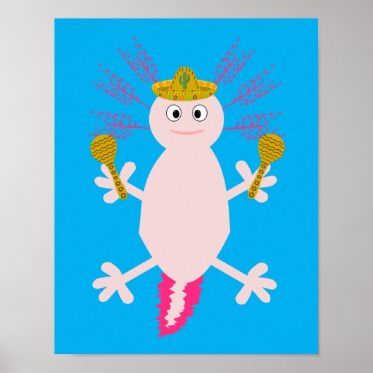 Tag des Toten Mexikanischen Axolotl Poster (Vorne)