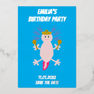 Tag des Toten Mexikanischen Axolotl Save the Date Folien Feiertagskarte