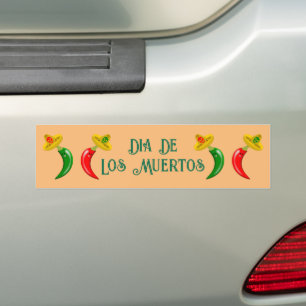 Tag des Toten Mexikanischen Chilis Autoaufkleber