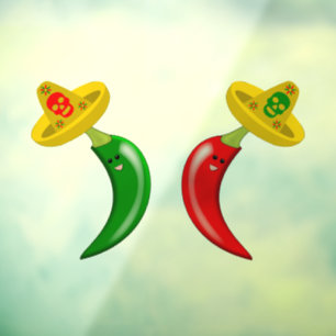 Tag des Toten Mexikanischen Chilis Fensteraufkleber
