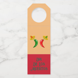 Tag des Toten Mexikanischen Chilis Flaschenanhänger