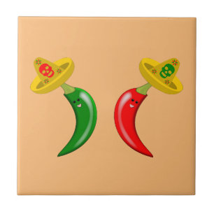 Tag des Toten Mexikanischen Chilis Fliese