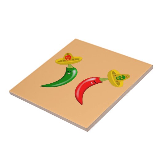 Tag des Toten Mexikanischen Chilis Fliese (Seite)