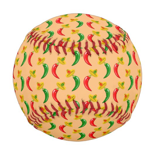 Tag des Toten Mexikanischen Chilis Gemustert Baseball (Vorderseite)
