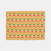 Tag des Toten Mexikanischen Chilis Gemustert Fleecedecke (Vorderseite (Horizontal))