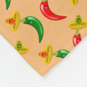 Tag des Toten Mexikanischen Chilis Gemustert Fleecedecke (Ecke)