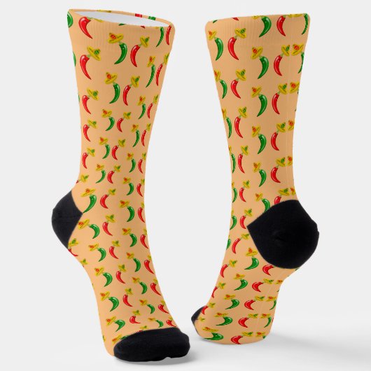 Tag des Toten Mexikanischen Chilis Gemustert Socken (Gewinkelt)