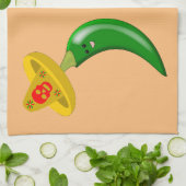 Tag des Toten Mexikanischen Chilis Geschirrtuch (Gefaltet)