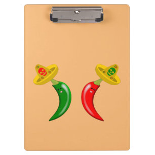 Tag des Toten Mexikanischen Chilis Klemmbrett