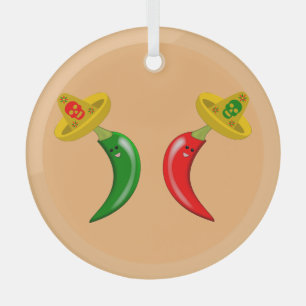 Tag des Toten Mexikanischen Chilis Ornament Aus Glas