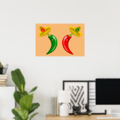 Tag des Toten Mexikanischen Chilis Poster (Heimbüro)