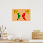 Tag des Toten Mexikanischen Chilis Poster (Küche)