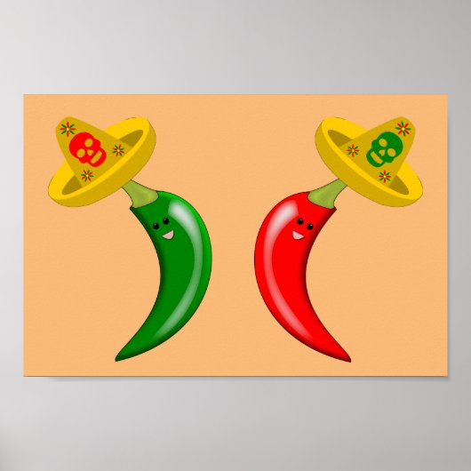 Tag des Toten Mexikanischen Chilis Poster (Vorne)