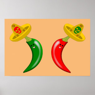 Tag des Toten Mexikanischen Chilis Poster