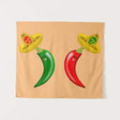 Tag des Toten Mexikanischen Chilis Wandteppich (Vorderseite (Horizontal))