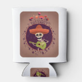 Tag des toten mexikanischen Skeleton Zucker Schäde Dosenkühler (Rückseite)